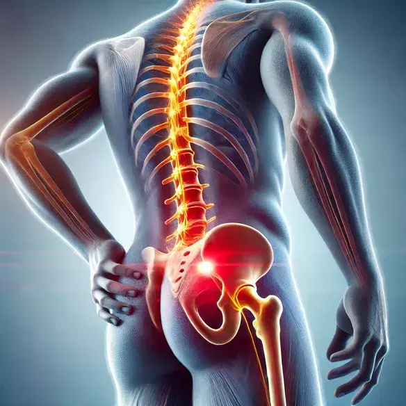 medical illustration of sciatica pain.
